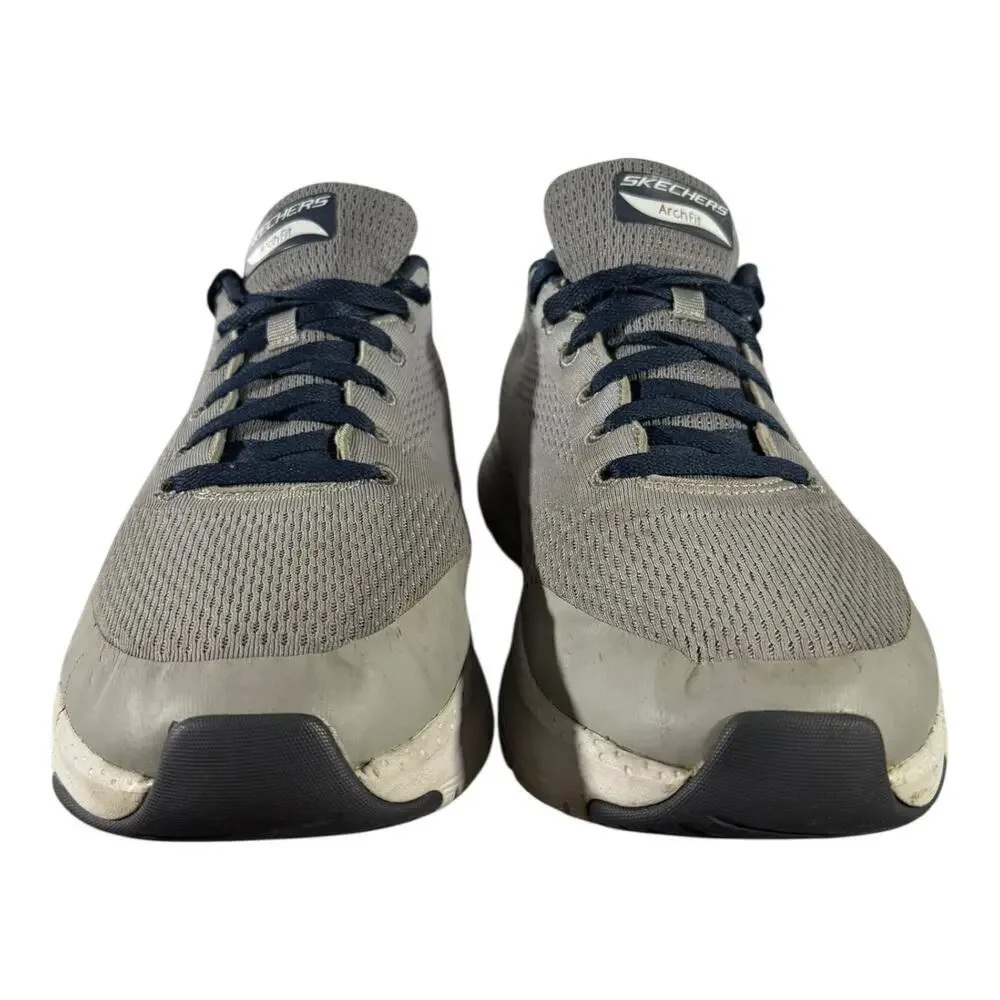 Skechers Men’s Arch Fit Sneakers Air Cooled Gray Blue Knit Comfort Size 10.5